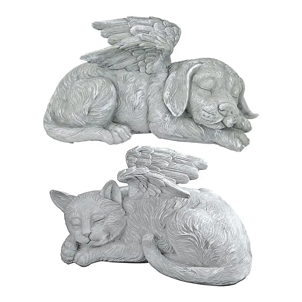 

Dog Cat Angel Pet Memorial Grave Marker Statue A Welcome Gift For Healing Suitable For Bedroom Living Room Decoration