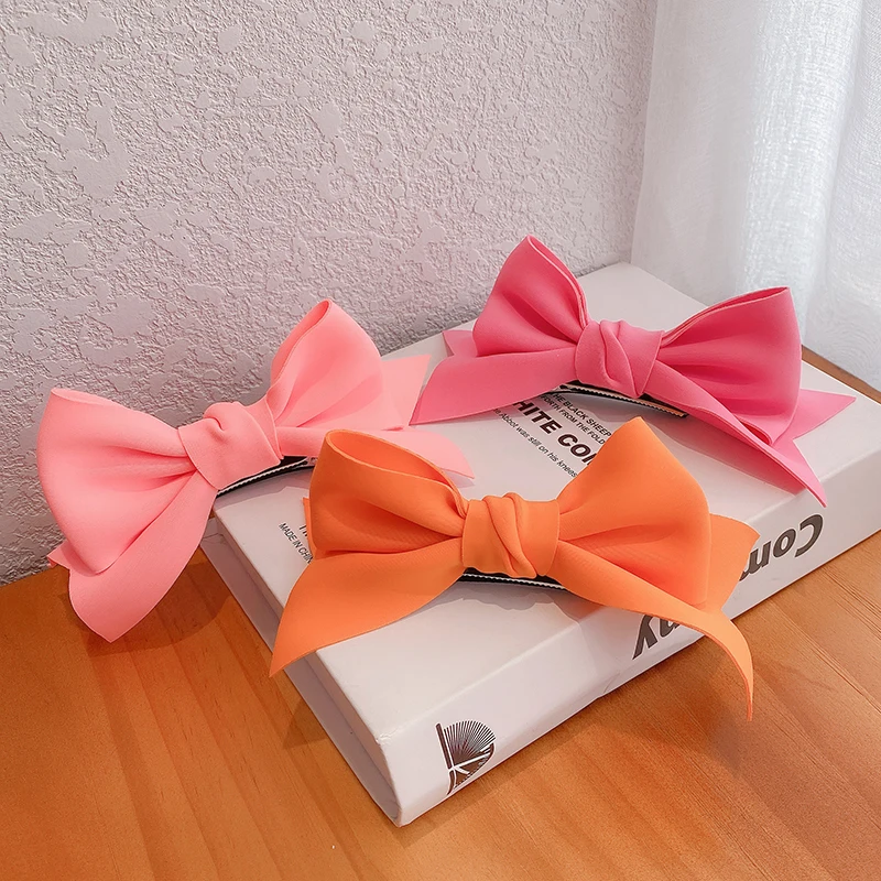 

Big Bow Solid Color Hair Clips Women Girls Hairclips Hairpins Children Headwear Hair Accessories Cute 2021 Fashion Headwear