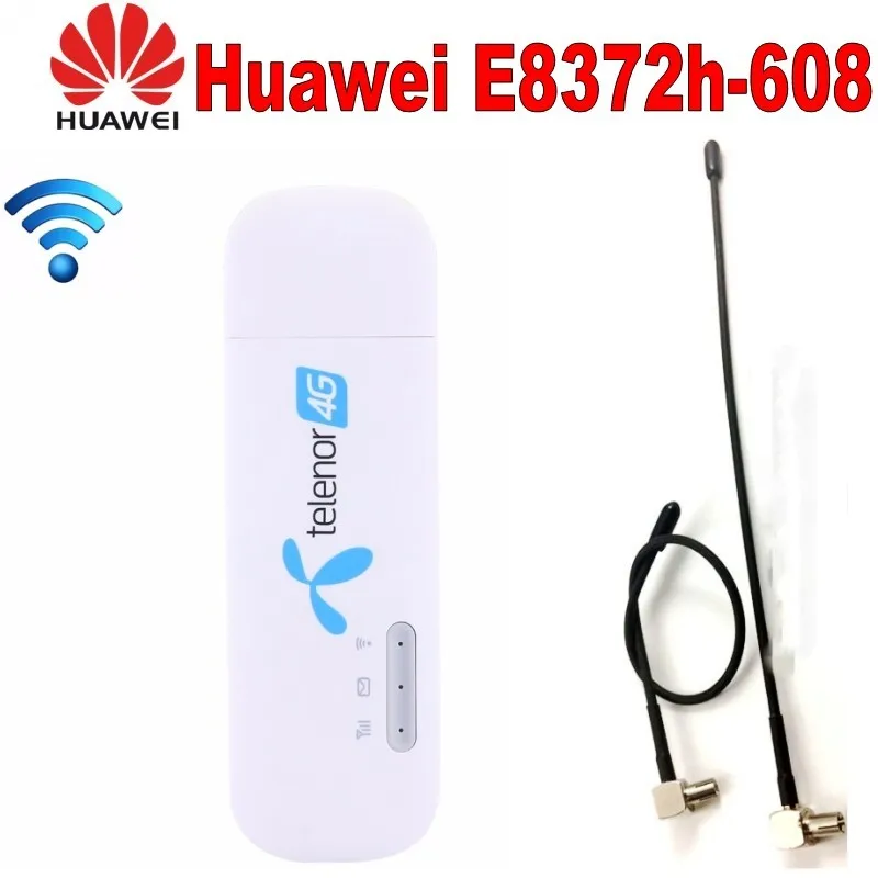 Разблокированный huawei E8372 E8372h-608 4G LTE 150 Мбит/с USB модем и антенна USB WiFi ключ 4G модем carfi поддержка 10 пользователей Wifi