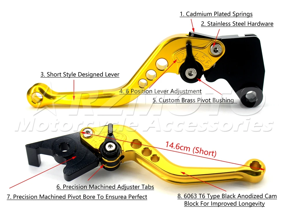 Регулируемый тормозной рычаг сцепления для мотоцикла подходит Yamaha YZF R1 R1M R1S R3 R6 R25