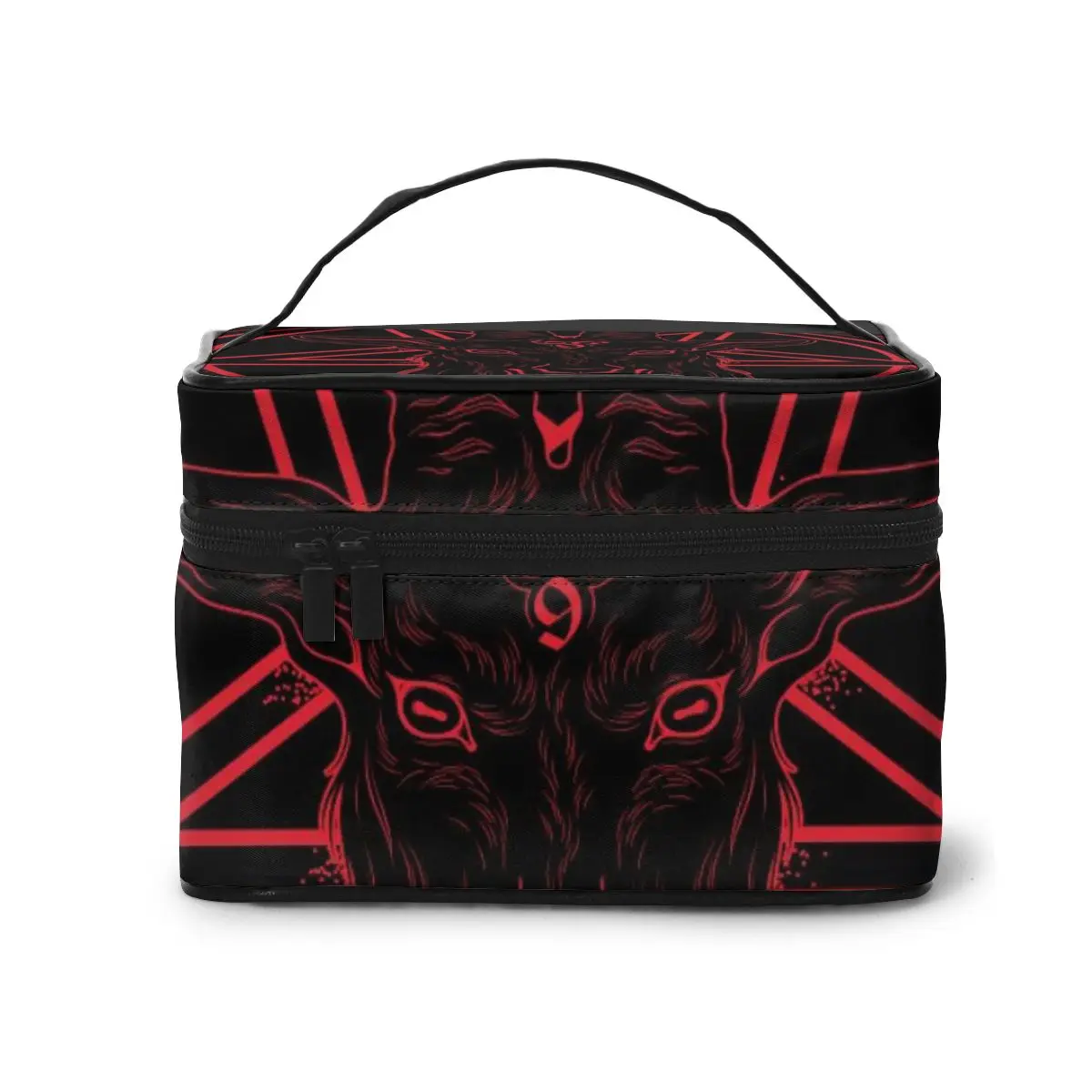 

2022 Women Makeup Bag Cosmetic Bags Baphomet Goat Head Print Women Ladies Beauty Case Cosmetics Organizer Toiletry Bag