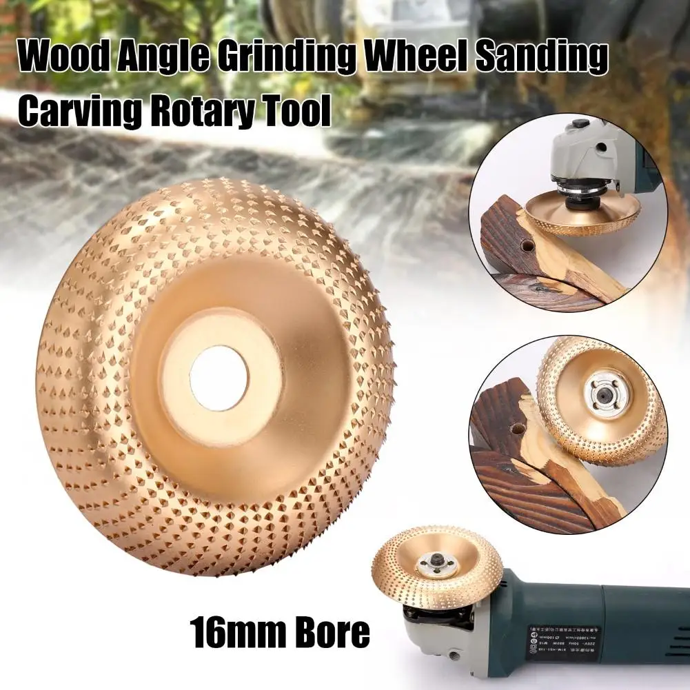 

Durable 100mm Diameter Wood Angle Grinding Wheel Abrasive Disc Woodworking Sanding Carving Tool for Angle Grinder 16mm Bore