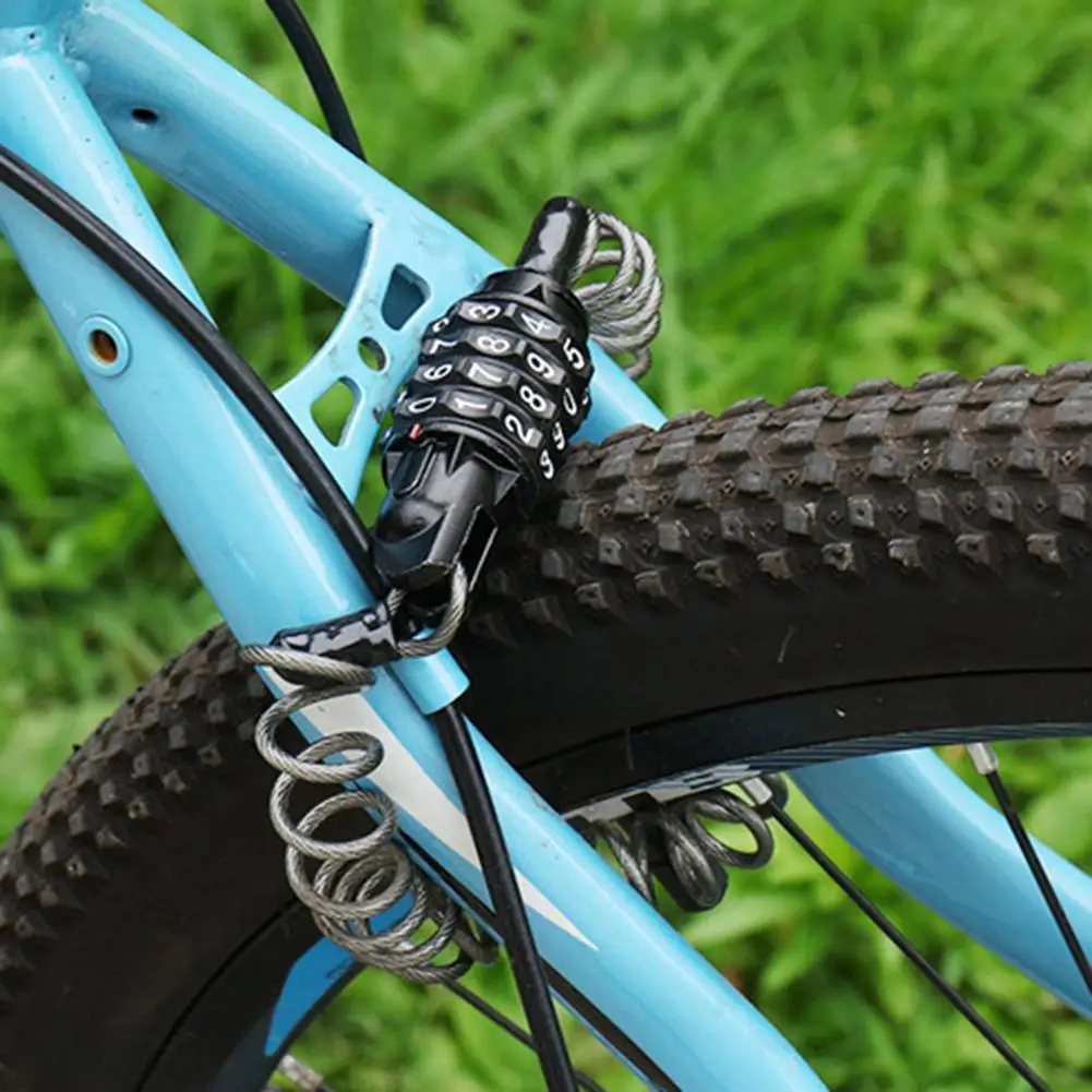 

Замок со стальным тросом для мотоциклетного шлема, 4-значный замок с паролем