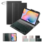 Чехол с клавиатурой Bluetooth для Samsung Galaxy Tab S6 Lite 2020, беспроводная клавиатура с кожаным чехлом и подставкой для планшета P615 10,4 дюйма, 2020, SM-P610