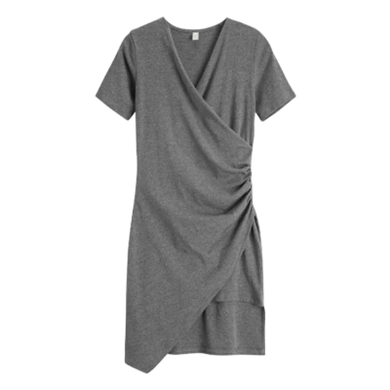 

Women Dresses Summer 2020 Sexy V Neck Ruffle Short Sleeve A Line Mini Dress Wrap Sundress Robe femme Vestidos