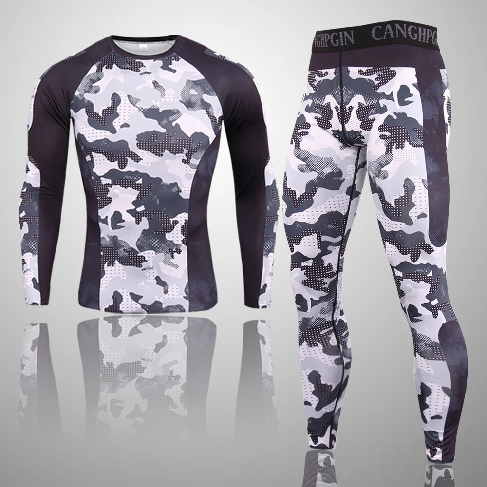 3pcs / set Mens Tracksuit Gym Fitness Compression Sport Suit Clothes Running Jogging Sportswear Exercise Workout Tights