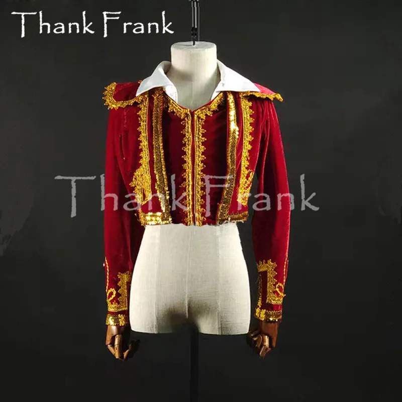 New Custom Made Man Ballet Jacket Tops Male Prince Dance Costumes Professional Coat For Boys Tunic Costume C574 | Тематическая