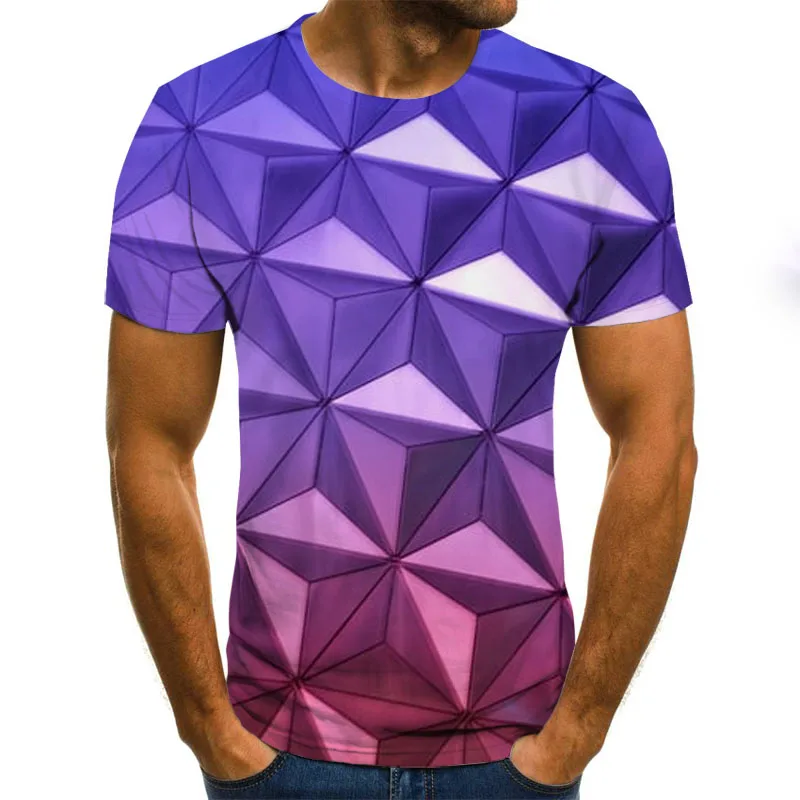 

Summer 3D Three-Dimensional Psychedelic T-Shirt Men's Fashion Vertigo Printing Top Harajuku Hip-Hop Street Clothing