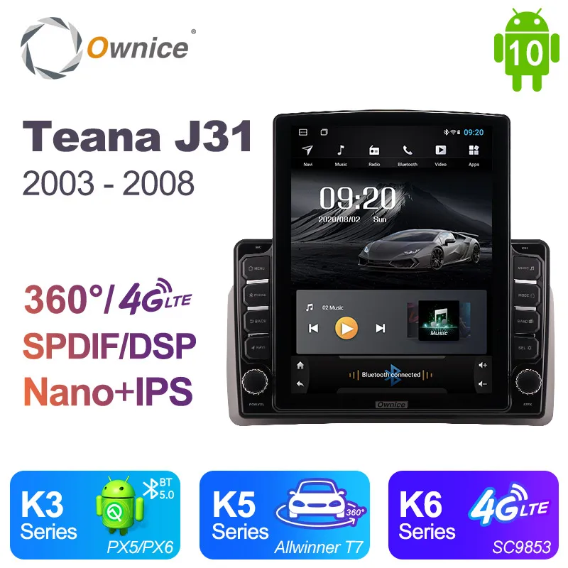 Автомагнитола Ownice на Android 10 0 для Nissan Teana J31 2003 2008 2 Din с GPS стереопроигрывателем 4G LTE в