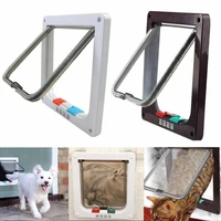 dog cat flap door with 4 way security lock lockable kitten puppy door small pet cat dog gate pet supplies abs plastic pet door