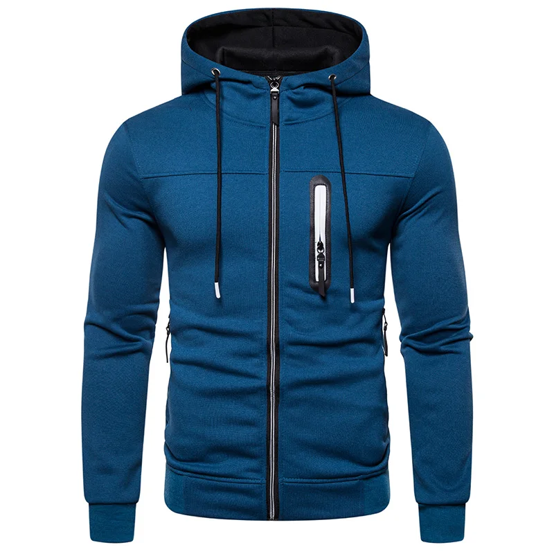 Мужская мода толстовки и свитшоты мужские одноцветные с капюшоном тонкий