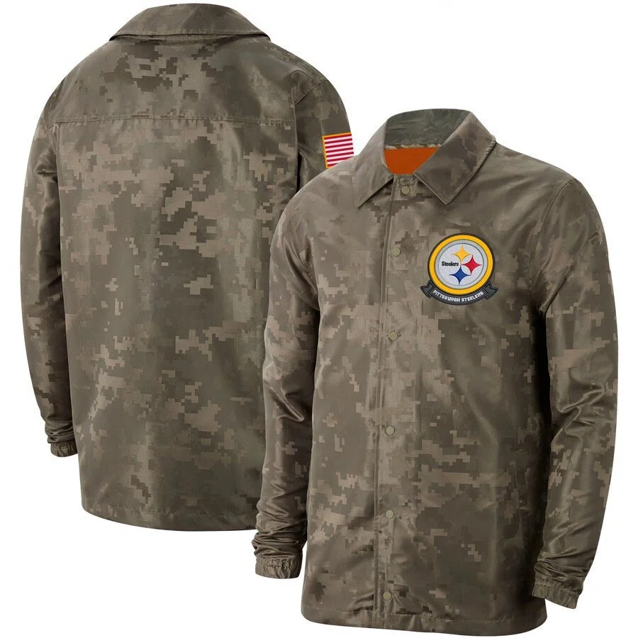 

Pittsburgh Men's Camo Steelers Salute to Service Sideline Full Zip Lightweight Jacket