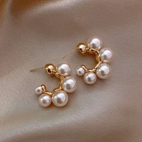 elegant celebrity metal inlaid pearl earrings for woman fashion jewelry 2021 fashion luxury wedding party girls unusual earings