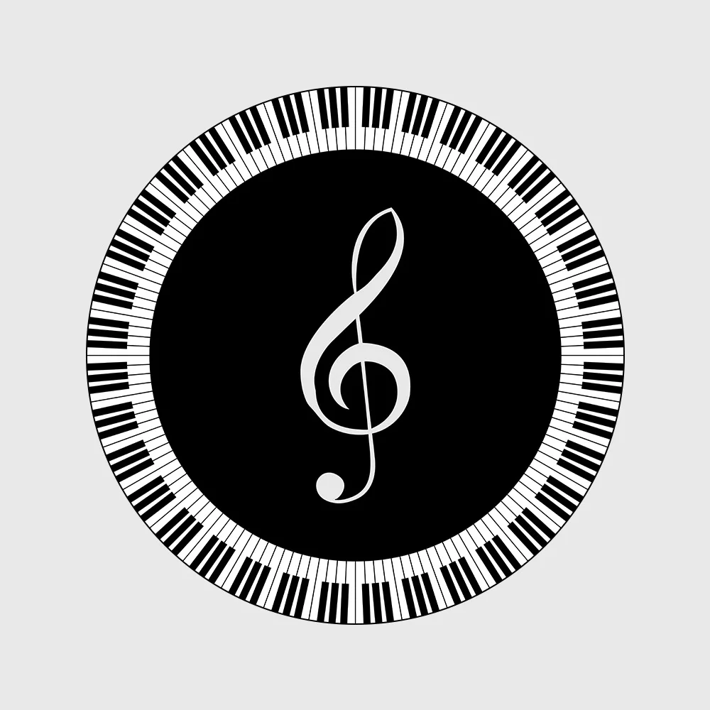 2021 музыка фортепианная нота узор круглые коврики модный современный ковер для