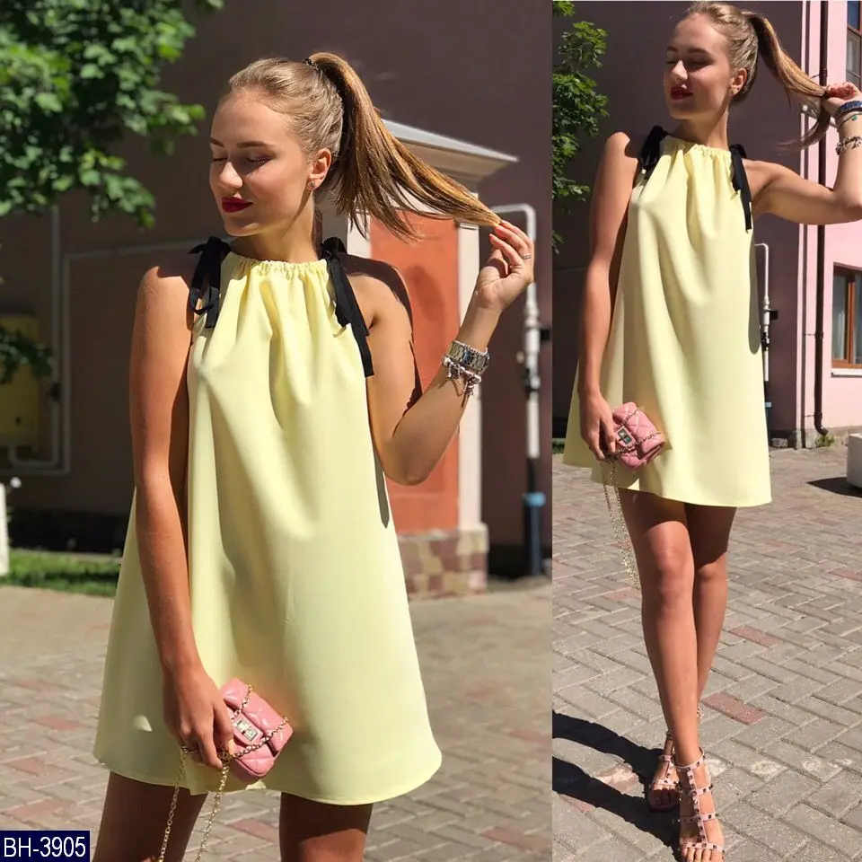 Новое поступление 2019 кружевное женское платье с бантом без рукавов