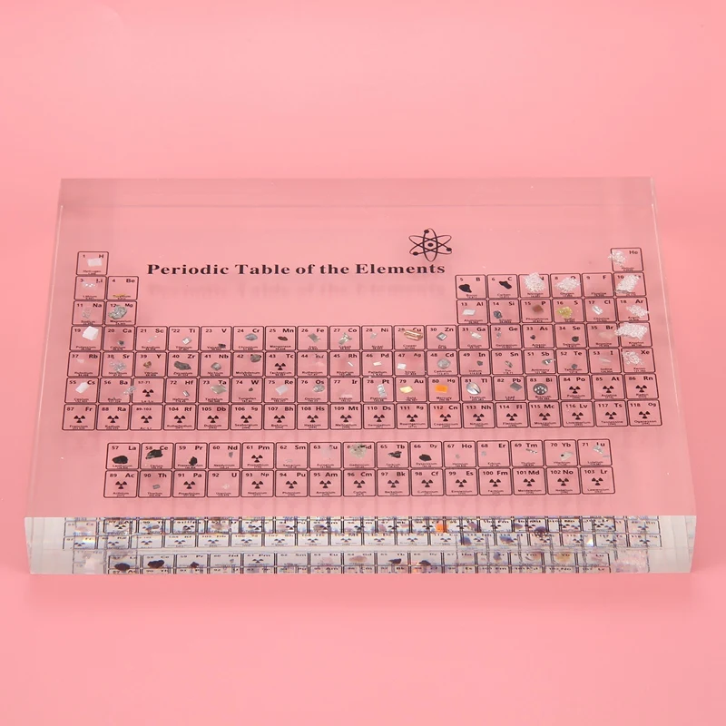 

Acrylic Periodic Table Display with Real elements Teaching School Day Birthday Gifts Chemical elements Display Decor