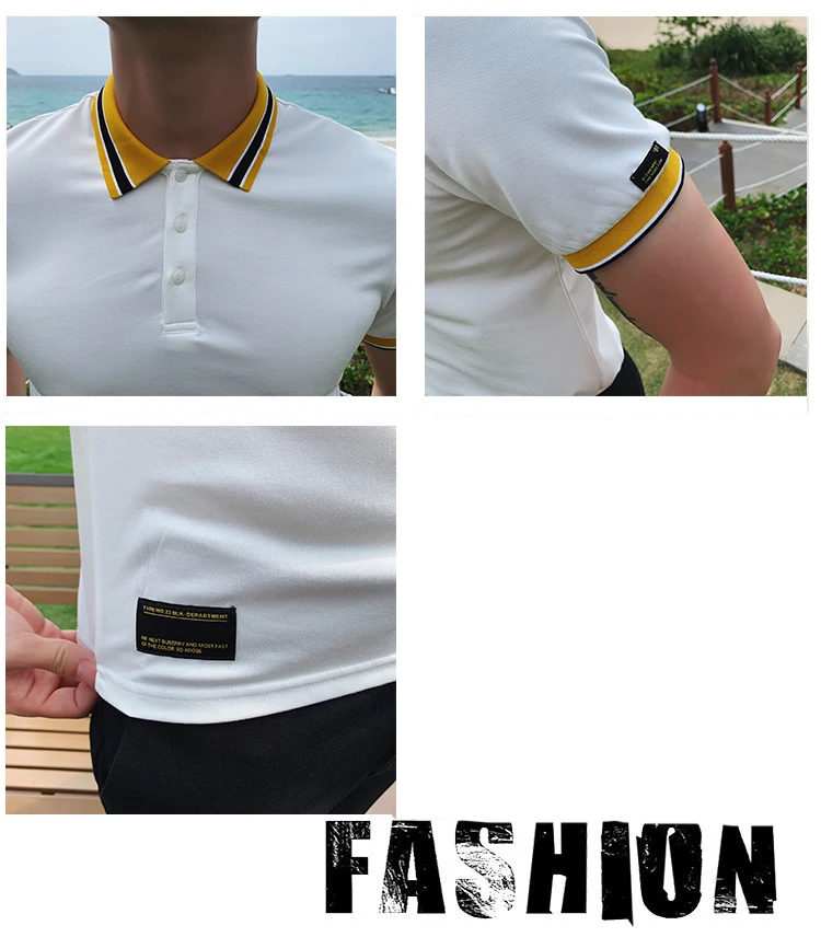 

2020 Brand Knitting Slim Polo Shirts Men British Style Summer Short Sleeve Polo Shirt Men's Slim Fit Casual Business Polo Homme