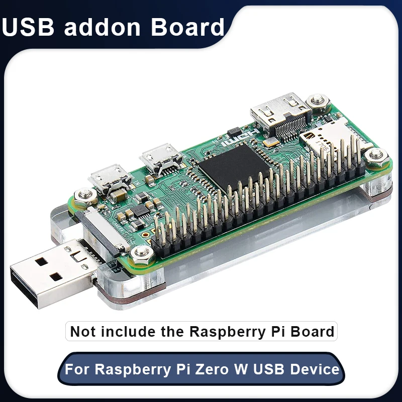 

Raspberry Pi Zero W USB Add-on Board Protective Acrylic Case USB Connector Expansion Board for 1GHz CPU 512MB RAM RPI Zero / W