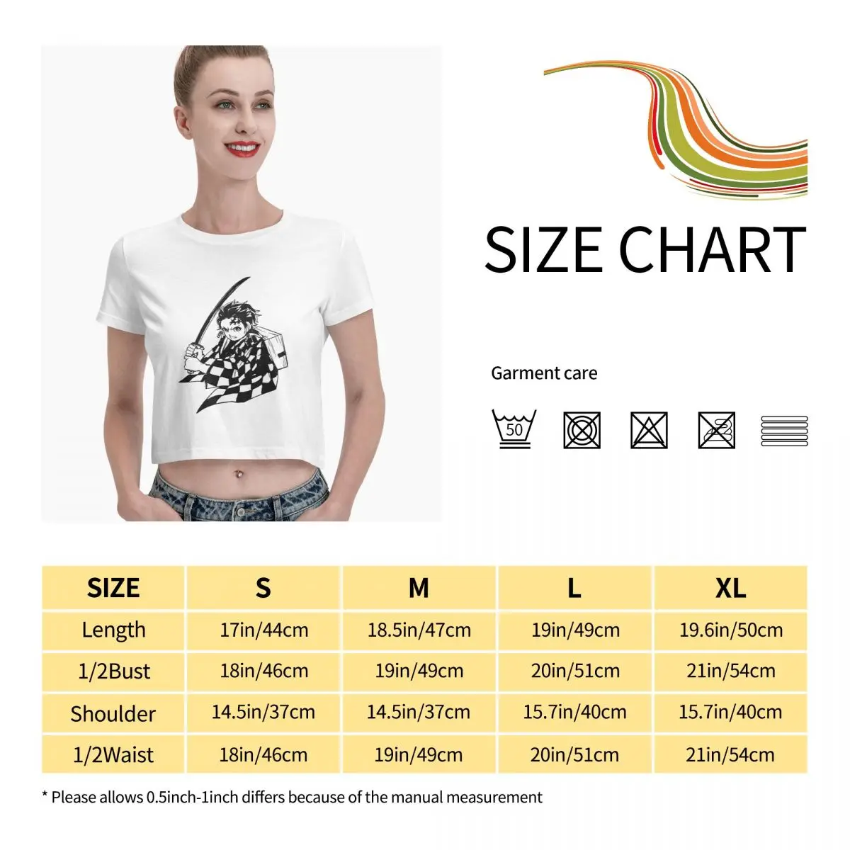 

Anime Fans Demon T woman's T-shirts Micro play Short sleeveRound neck T-shirt