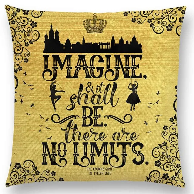 

New Black Gold Flower Beautiful Language Beautiful Decoration Word Alphabet Story Cushion Pillowcase Home Bedroom Decoration ..