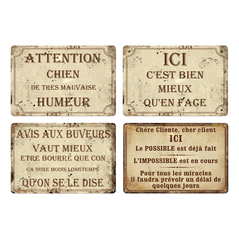 Металлическая винтажная французская Ретро металлическая Жестяная Табличка для