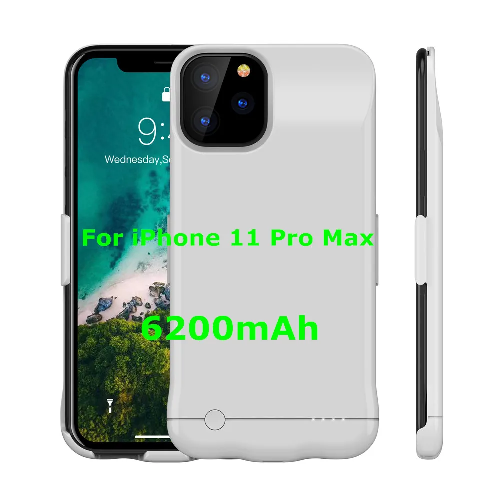 White for 11 Pro Max NTSPACE ультра тонкий внешний аккумулятор чехол для iPhone 11 Pro батарея Чехол резервного питания зарядное устройство чехол для iPhone 11 Pro Max power Case - Цвет: White for 11 Pro Max