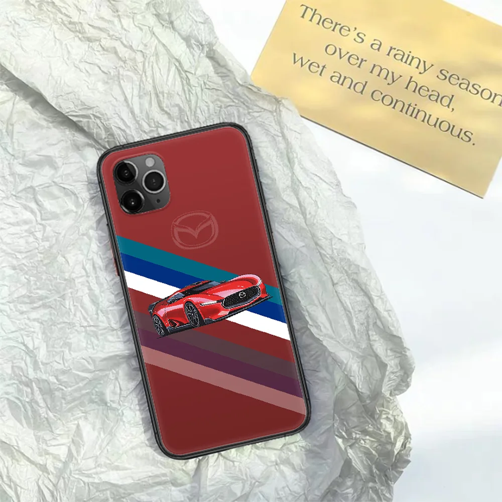 

Luxury Brand Car Mazdas Phone Case For Iphone 11 12 Mini PRO XR X XS MAX 6 6s 7 8 Plus 4 5 5s SE 2020 black Etui Silicone Cover