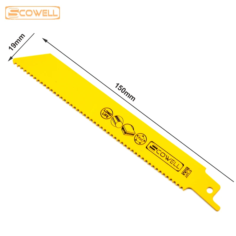 5 упаковок 6 дюймов 10TPI HSS биметаллическая сабельная пила полотна для сабельных