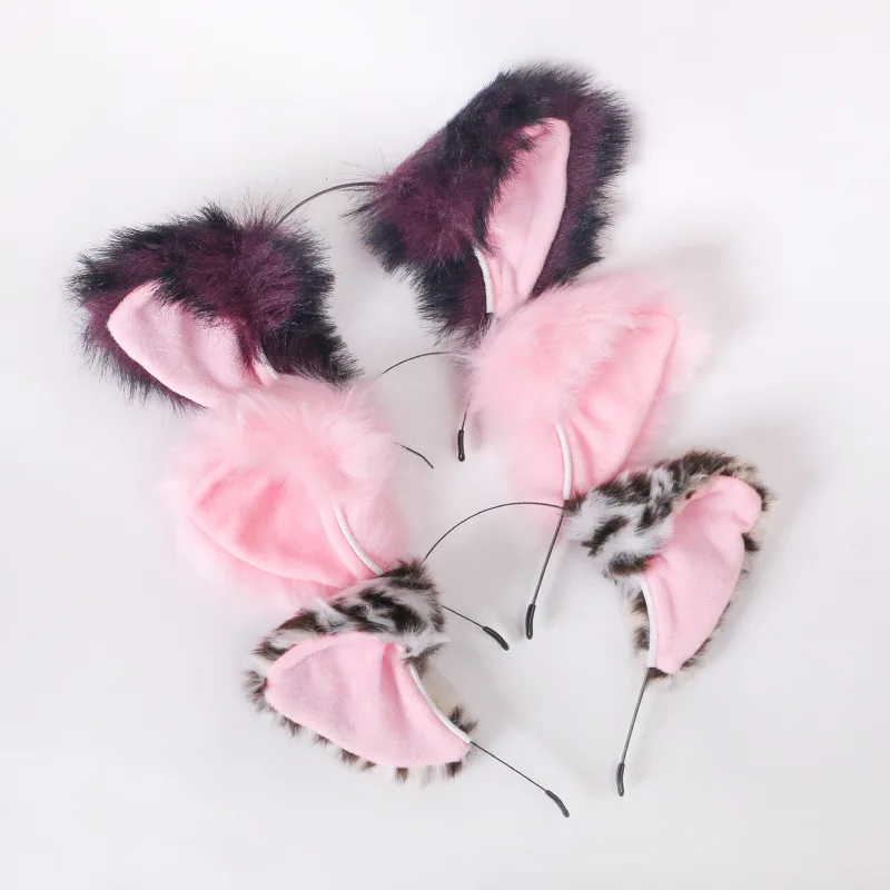 Плюшевые кошачьи ушки для косплея аниме лисы волчьи аксессуары волос разные