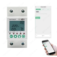 tuya wifi auto recovery over under voltage over current protector energy meter kwh meter lcd display