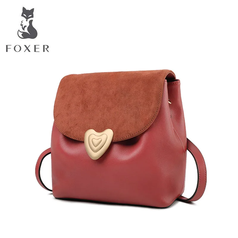 FOXER роскошный высококачественный модный ретро рюкзак для женщин новая Корейская версия диких мягких кожаных сумок двойного назначения