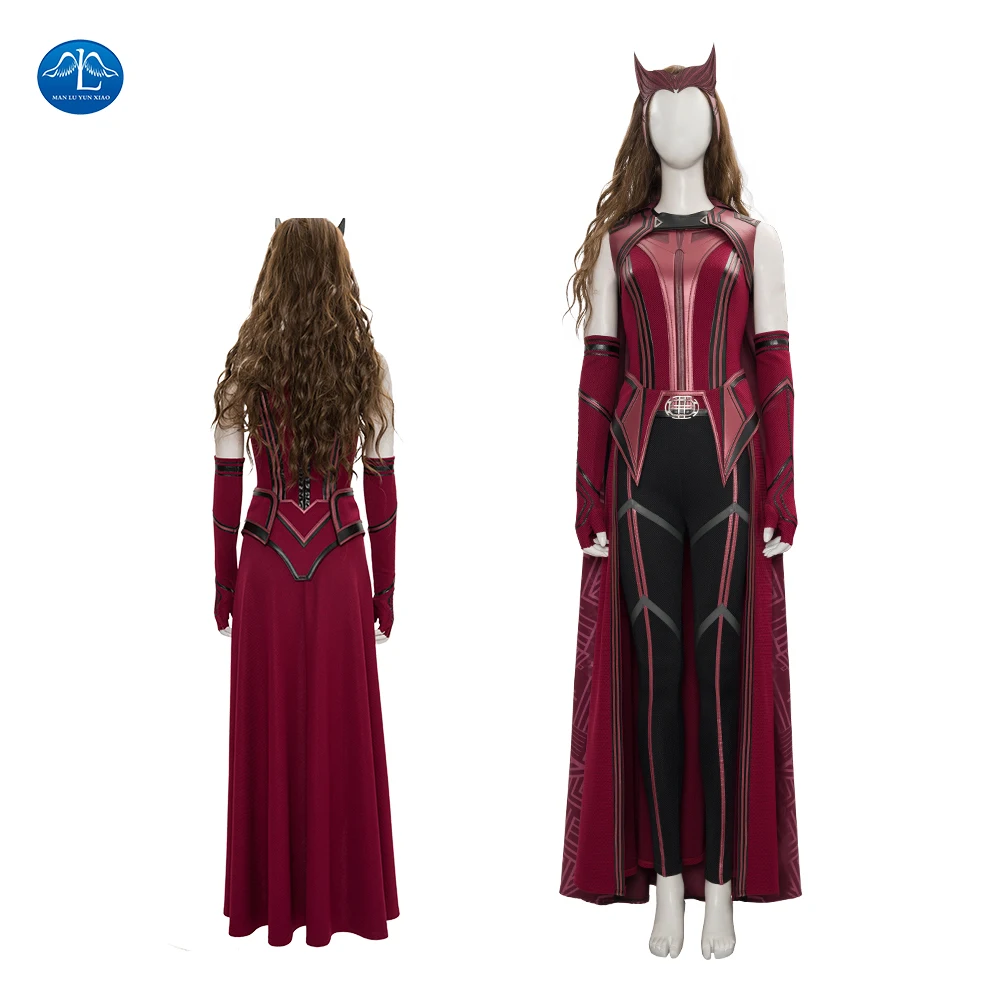 

Superheroine Halloween Wanda Cosplay Scarlet Witch Costume High Quality Vision Wanda Maximoff Battle Outfit Custom Made