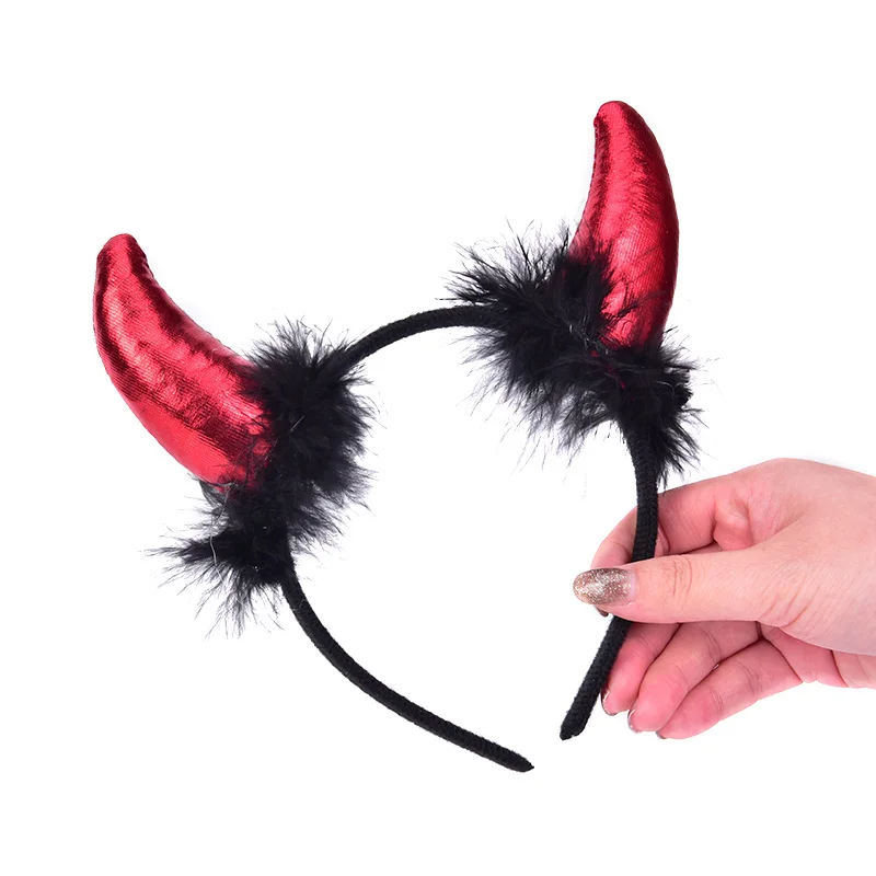 Обруч для волос на Хэллоуин праздничный костюм дьявола вечерние обручи пушистая