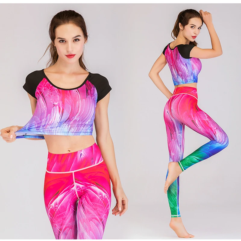 Женский спортивный костюм для йоги Быстросохнущий Спортивный с принтом занятий