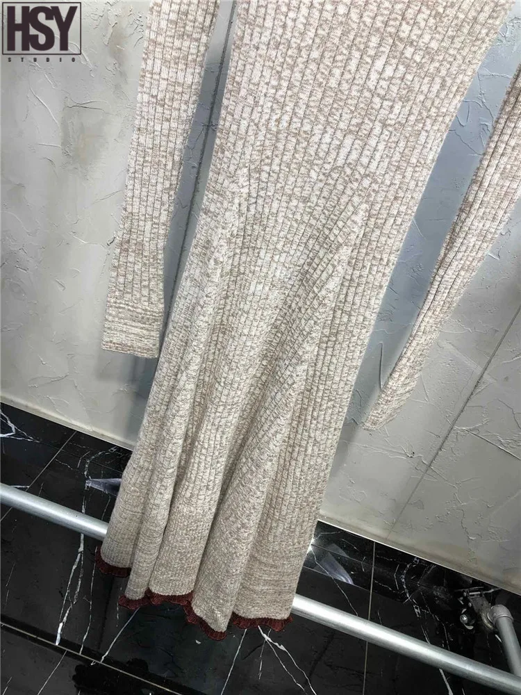 【HSY】2019 Новое Элегантное облегающее женское платье с длинными рукавами и высоким