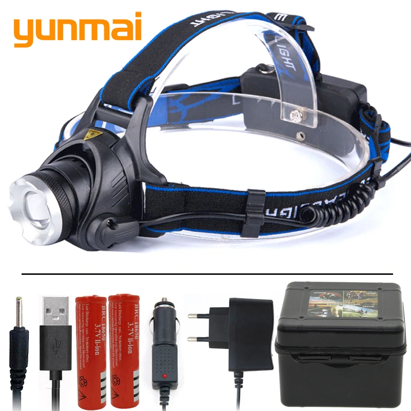 Светодиодная фара XM L2 U3 L T6 V6 18650 лм налобный фонарь с регулируемым фокусом фонарик