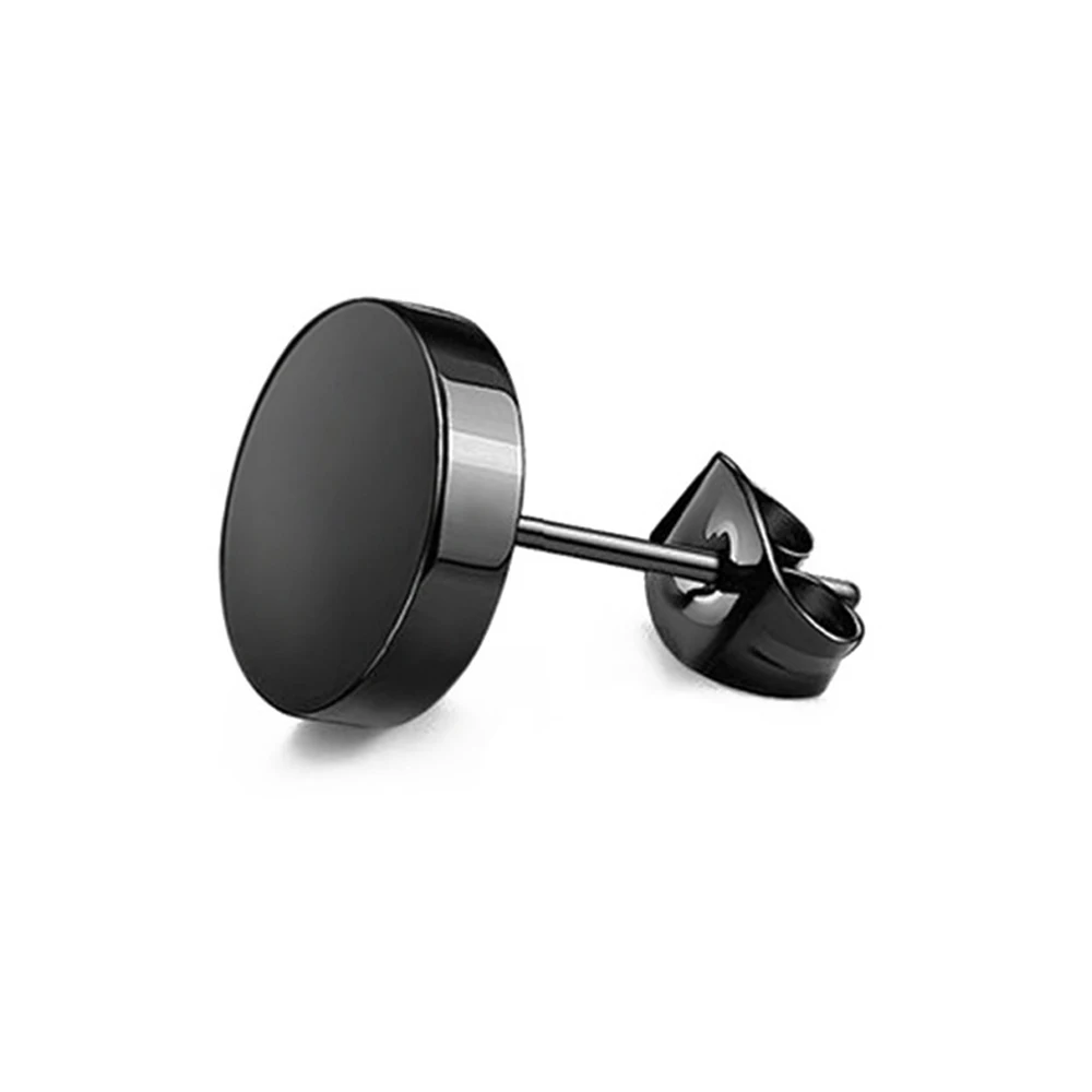 

5pcs Punk Black Multiple Styles Stainless/Titanium Steel Stud Earrings For Men and Women Gothic Street Pop Hip Hop Ear Jewelry