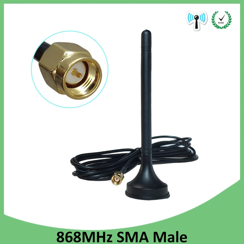 

868mhz antenna IOT Lora Lorawan 900M~1800MHz 3dbi sucker Eoth GSM with base magnetic 3m cable antena 868 mhz antenne 915 mhz gsm