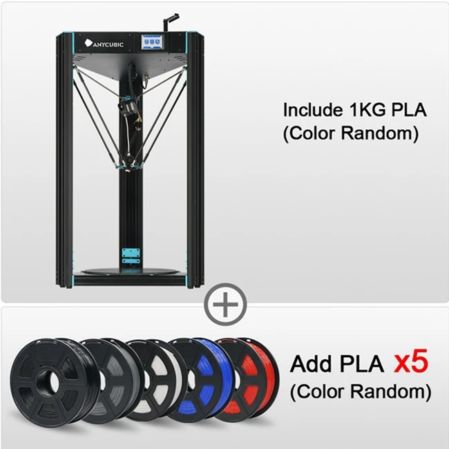 ANYCUBIC Predator 3d принтер коссель большой объем сборки новейший ультрабасный предварительно собранный настольный 3d принтер комплект 3d drucker - Цвет: Predator Add 5KG