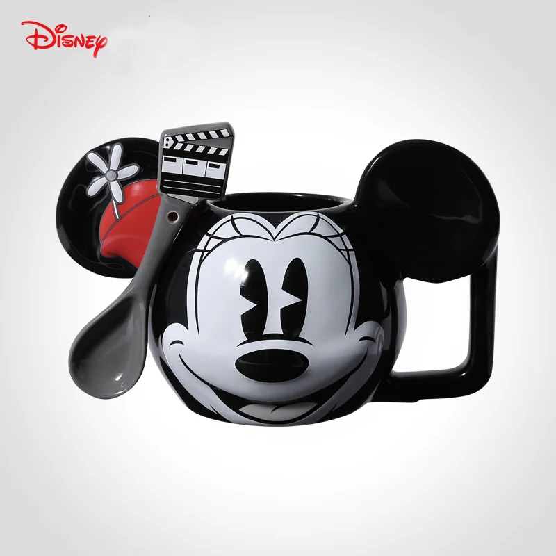 

Модная Милая мультяшная кружка Disney Микки Минни Мэри Кот Винни и ложка чашка мультяшная кофейная кружка
