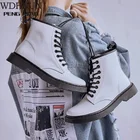 Ботинки женские в стиле панк, Классическая обувь из натуральной кожи, осенне-зимние ботинки