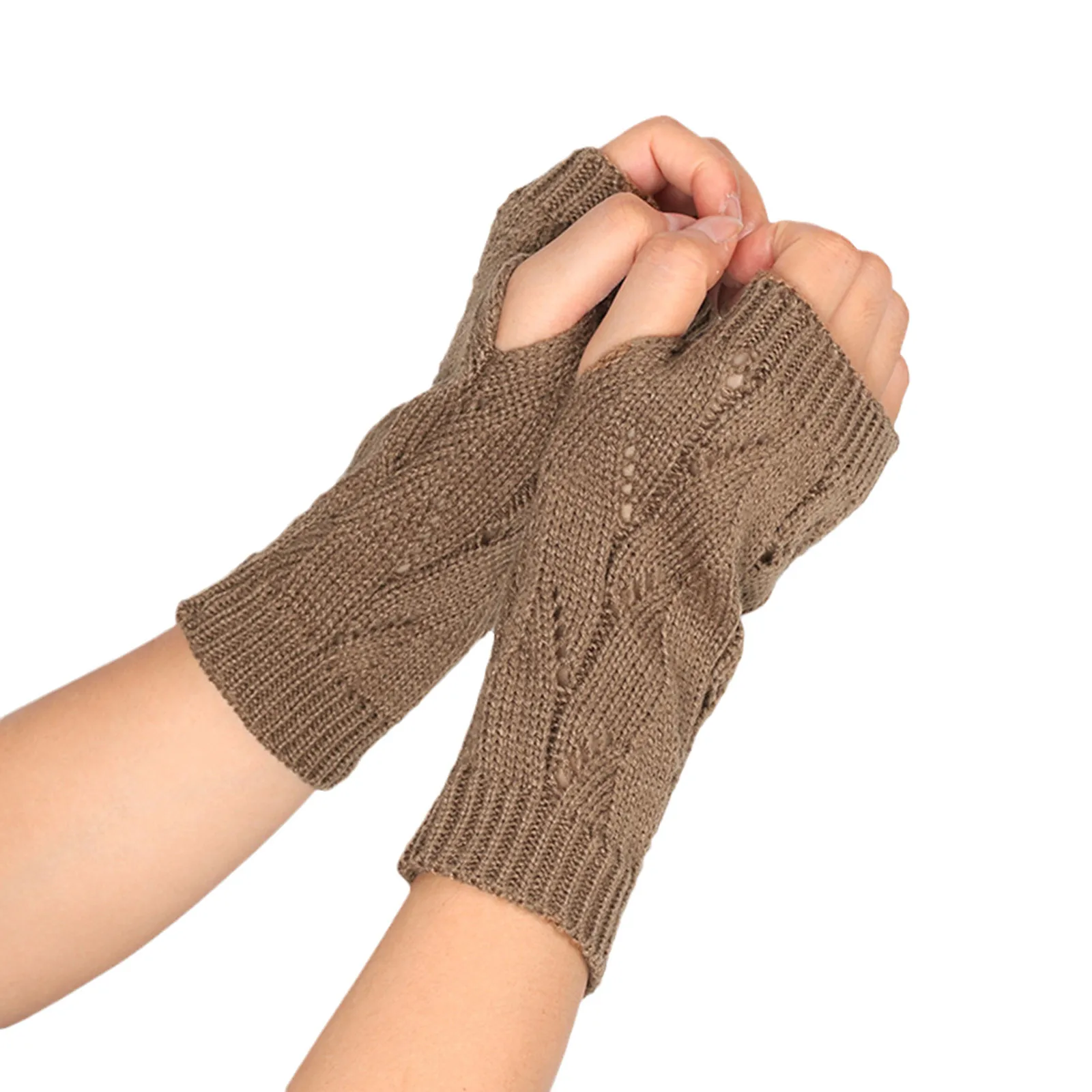 

Winter Knitted Convertible Fingerless Gloves Wool Mittens Warm Mitten Glove Female Cashmere Gloves Hand Warmer Outdoor Mittens