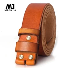 MEDYLA Official authentic high quality Cow Leather Belt Cowskin Leahter Strap Men Belt High Quality