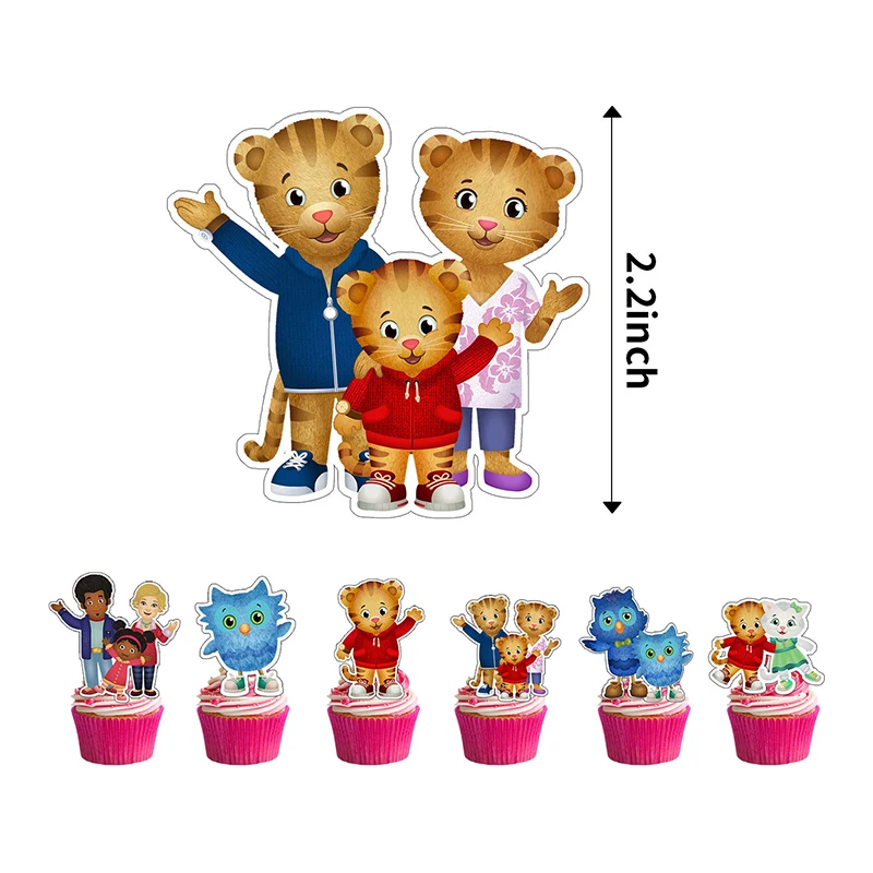 Decoraci&oacute;n de fiesta de cumplea&ntilde;os para ni&ntilde;os, 46 Uds., tem&aacute;tica de pel&iacute;cula de tigre de dibujos animados, globo de bandera extra&iacute;ble, DISE&Ntilde;O DE ESCENA a rayas-2