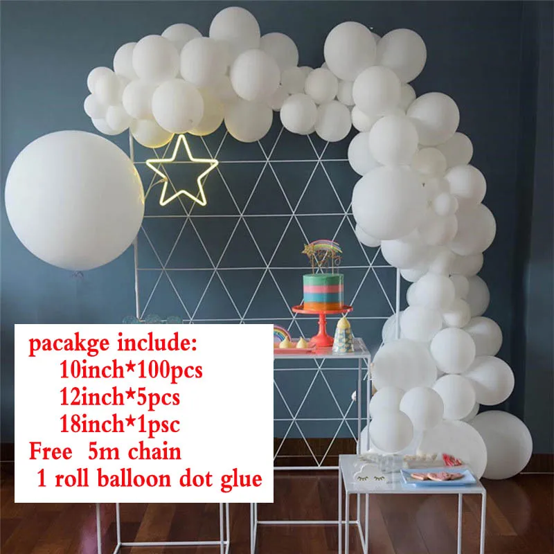 106 шт., белые шары в виде макарон, арка, гирлянда для взрослых, 30st, с днем рождения, украшения для вечеринки, 1-й круглый шар, принадлежности для детского душа