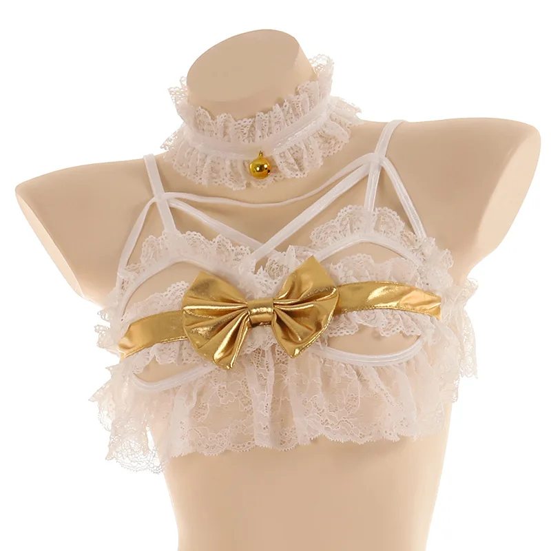 Сексуальное Белое Женское нижнее белье Золотое женское маленький демон