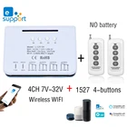 eWelink WiFi Relay 4CH Smart Home Switch Module 85-250V 16A Relay Radio Frequency Remote Control Smart Timer, Alexa Google Home
