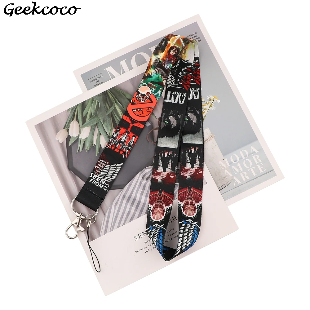 

10pcs/lot J2403 Anime Lanyard Keychain keys Badge ID Card Mobile Phone Rope Kids Gifts Lanyards ID Badge Holder For Fans