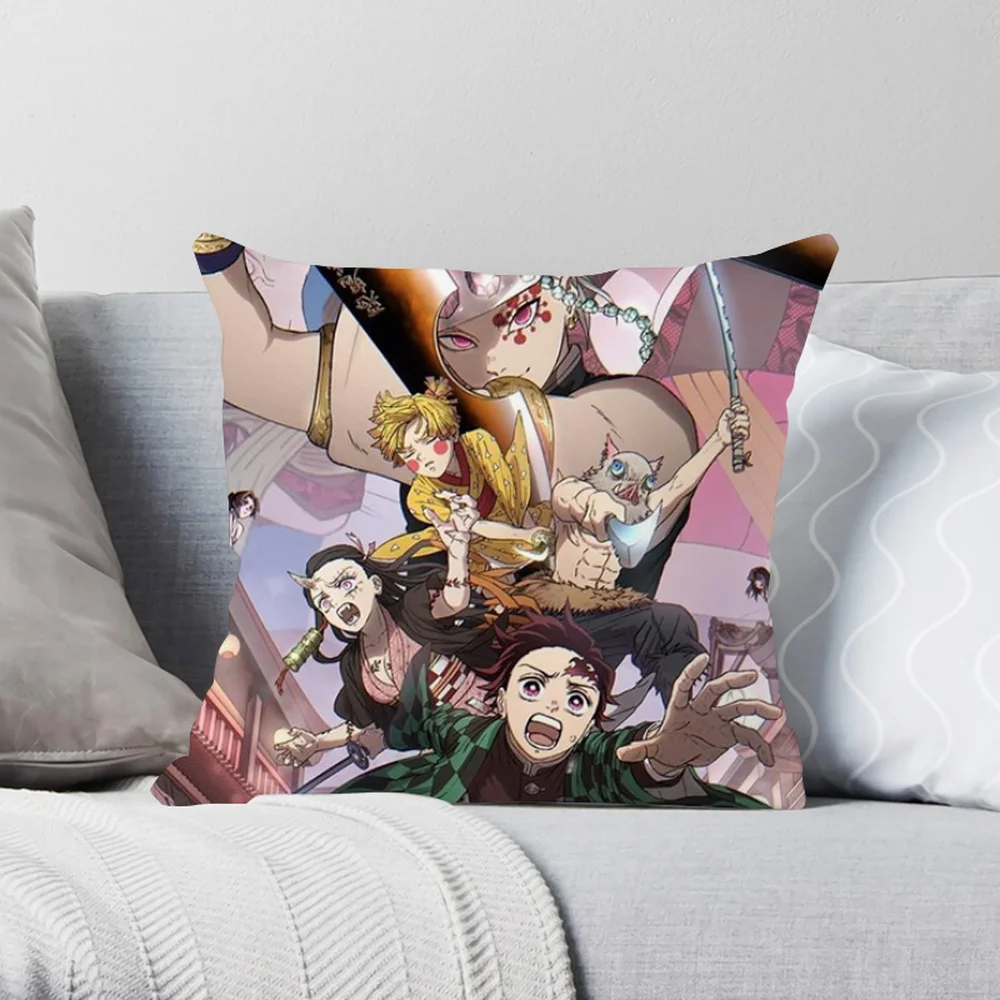 Наволочка CLOOCL Anime Demon Slayer второго сезона с двойной печатью из полиэстера для подушек, декор осени, доставка на дропшипинг.