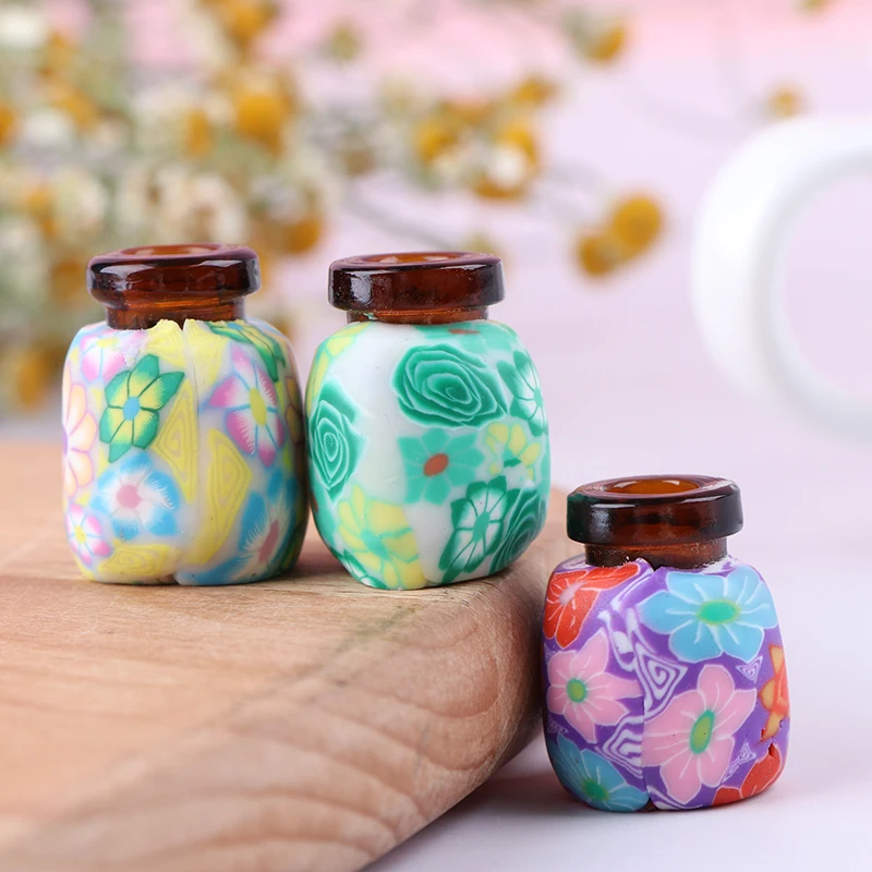 

Миниатюры 1:12, разноцветные горшки для рукоделия, кукольный домик, кухонный декор, ваза для цветов, случайный стиль, 10 шт.